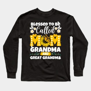 Blessed To Be Called Mom Grandma Cute Grandma Mother's Day Long Sleeve T-Shirt